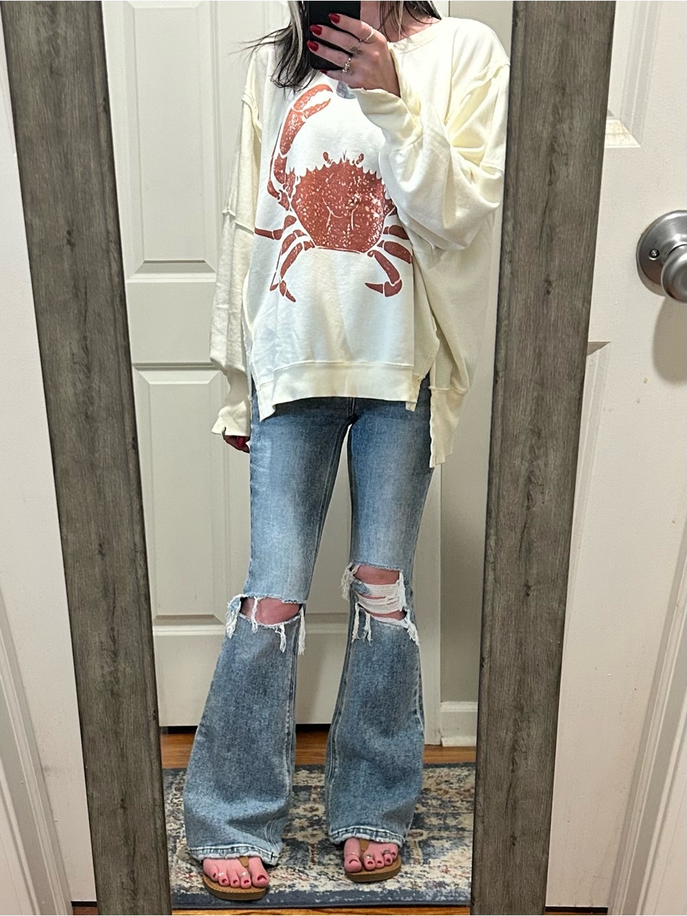 NWT We The Free Graphic Camden Pullover in Crab Print - Picture 3 of 16